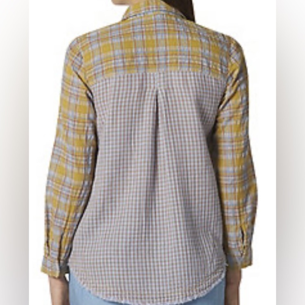 Given Kale Women's Mixed-Plaid Long-Sleeved Boyfriend Shirt - Picture 10 of 10